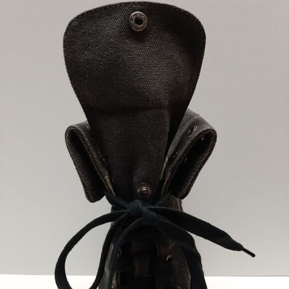 ALDO Canvas Lace-Up High Heel Fold-Over Ankle Boots Sz 8 - 8.5 - Picture 12 of 15